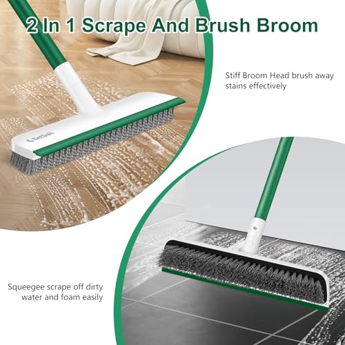 image for SetSail Upgraded Large 12 in Wide Floor Scrub Brush with 51-Inch Long 