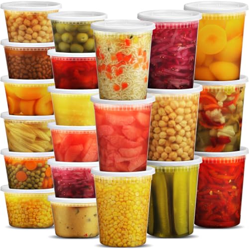 Lebensmittelbeh&auml;lter mit Deckel &ndash; 48 Sets, je 24 St&uuml;ck &agrave; 946 ml und 473 ml | Luftdichte Vorratsbeh&auml;lter, jeweils mit 54 Deckeln, BPA-frei...