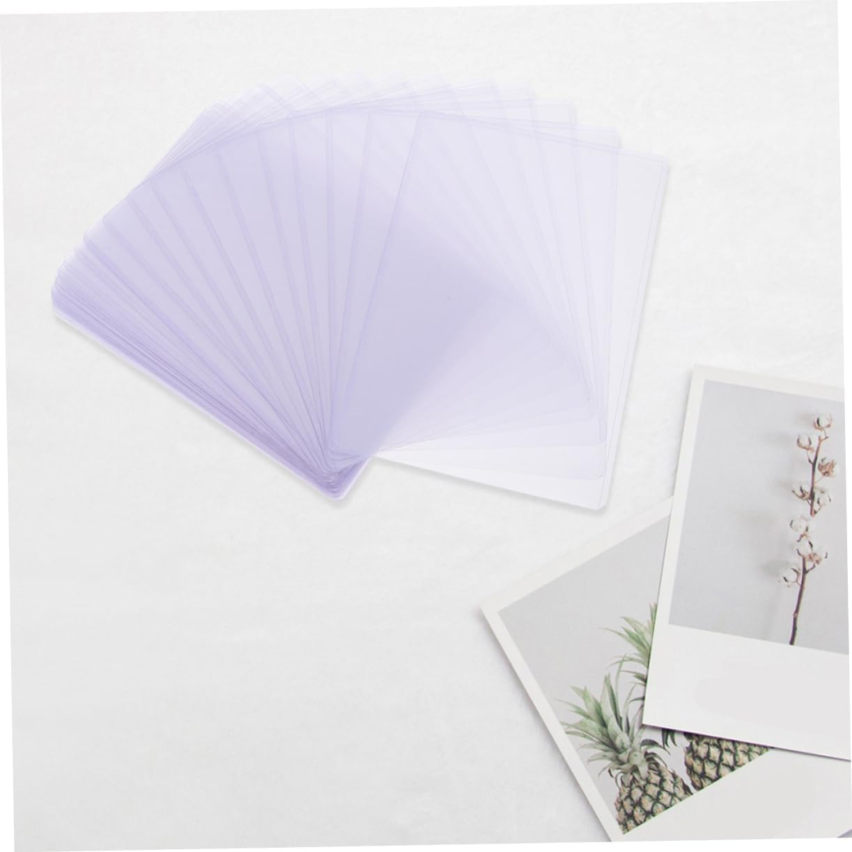 TEHAUX 50pcs Hard Plastic Photo Card Sleeves Plastic Protectors for Postcards Id Credit Cards Display Portable