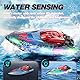 DEERC Ferngesteuertes Boot mit LED-Licht, RC Boot 15 KM/H, 2,4-GHz Rennboote, 2 Batterien für 80 Minuten Spielzeit, Pools und Seen Spielzeug Geschenk für Kinder ab 8 Jahre