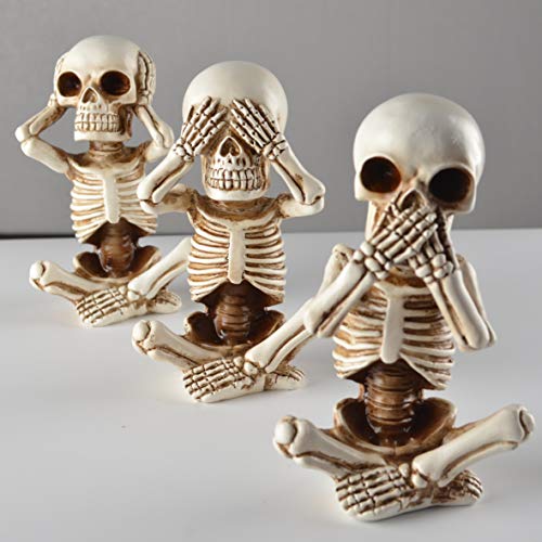 Set de tres figuras de esqueletos Halloween 4.8 in miniatura 5