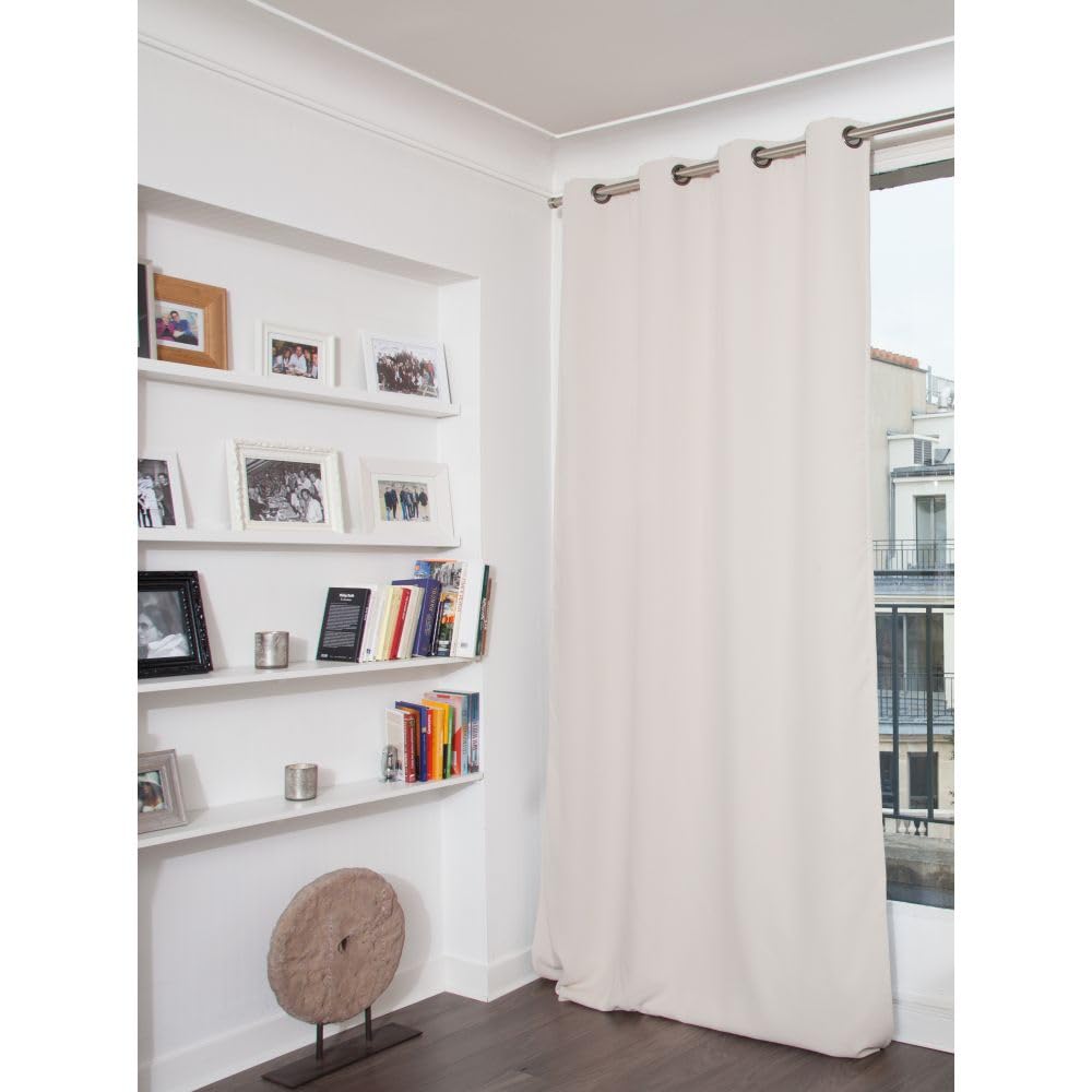 Moondream DecibelControl™ Rideau Anti-Bruit 3en1 | Isolation Phonique | Thermique Hiver+Été | 100% Occultant | Technologie Brevetée | Fabrication UE | Oeillets | Beige MC636 | 135L x 250H cm