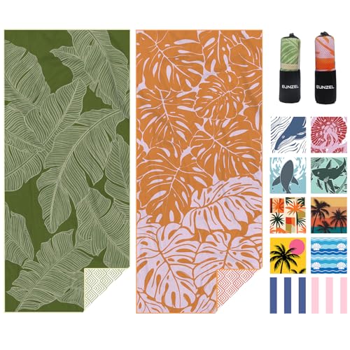 Eunzel 2 Pack Microfiber Beach Towels (71x32)