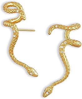 Snake Earrings for Women Gothic Snake Earrings Gold Serpent Earrings Snake Silver Piercing Wrap Earring Ear Cuff Wrap Earring Snake Crawler Snake Stud Earrings Jewelry for Girls