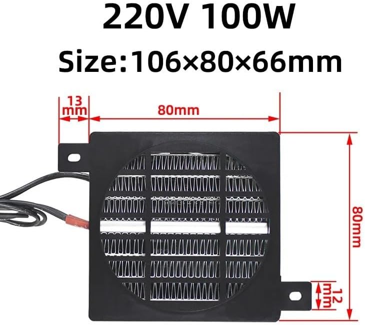 Compatible For Brinsea 100W 220V DC PTC Fan Heater With Thermostat, 106x80mm Heating Element For Egg Incubators And Small Spaces