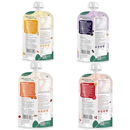 Image of Li'l Sprouts FruGies Veggie Lover Combo Pack | Baby Food Puree | 4 Flavours | 6 Months+| Ready-to-Eat | Infant Travel Food | Pack of 4, 100g each | All Natural, No Salt, No Sugar and No Preservatives | Packed with Nutrients