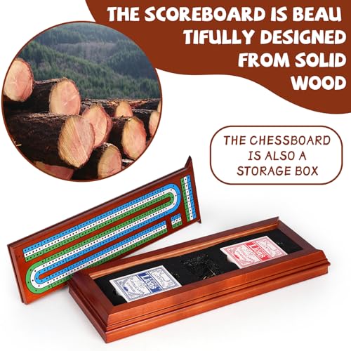 Xaohao JIFENPAI Wooden Cribbage Board Game Set thumb #1