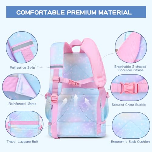 BYXEPA Mochila para meninas, mochilas escolares de 40,6 cm para meninas, linda bolsa de livros para