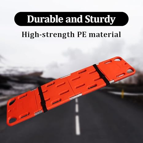 YUEWO Foldable Spine Board Stretcher Backboard for Patient, Transfer Backboard EMT Immobilization Portable Patient Transport Rescue Lightweight PE Plastics Ambulance Stretcher