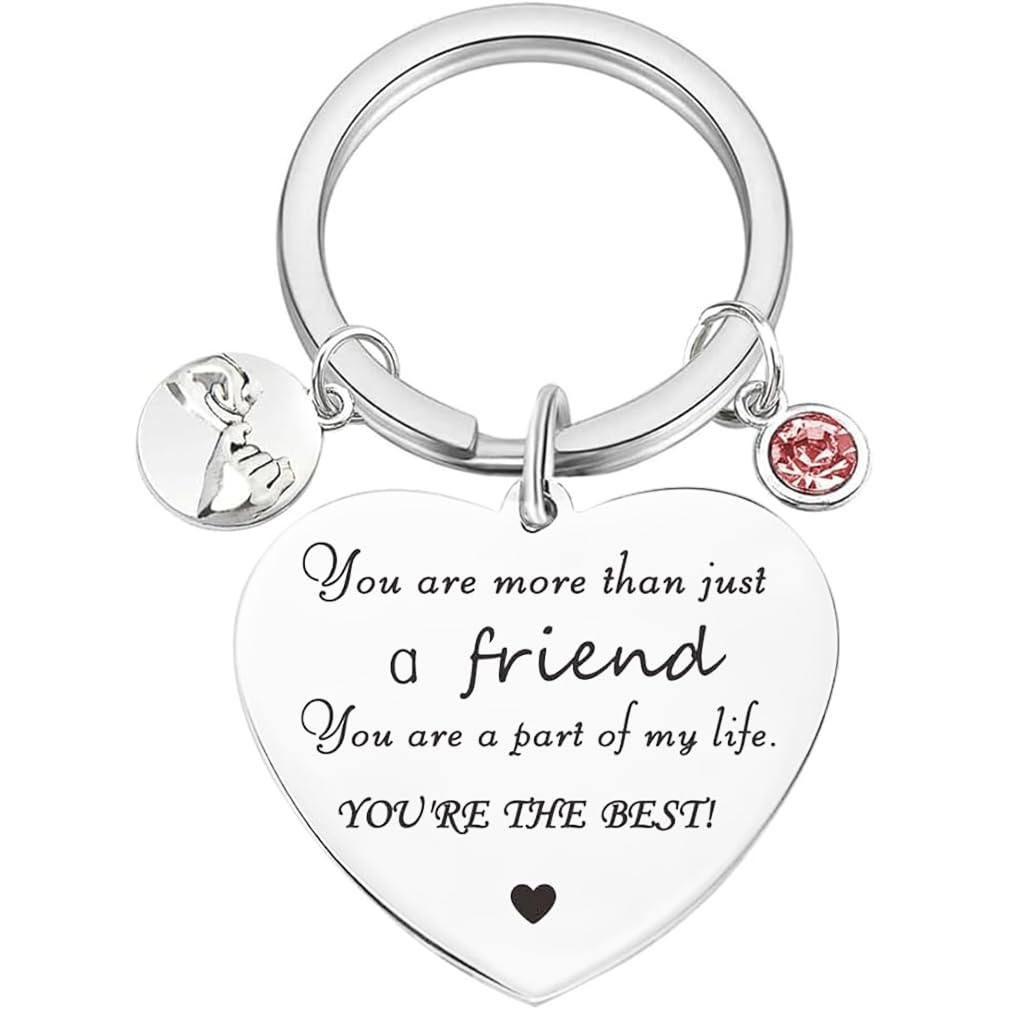 Tecreo Girls Silver Friendship Key Ring Gifts For - You're The Best - Friendship Keychain Gift Best Friend Gift For Birthday Gifts For Best Friend Bff Gift Teenager Gift, Heart Pendant