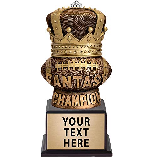 Crown Awards 14" Fantasy Football Champion King Trophy On Large Base, Fantasy Football Award Trophy