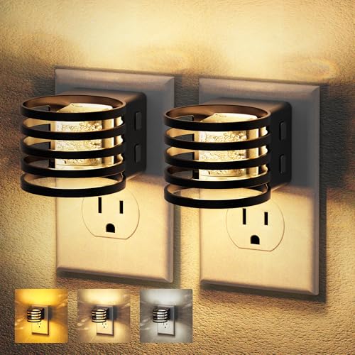 Image of JandCase LED Night Light, [2 Pack] Bubble Night Lights Plug into Wall, Dimmable Nightlight with Dusk to Dawn Sensor, Amber /3000K /5000K & 5 Brightness Levels, for Bedroom Bathroom Hallway