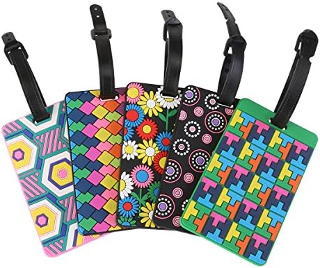5pcs/Pack Silicone Suitcase Label Luggage Tag ID Adress Holder Identifier Bag Accessory