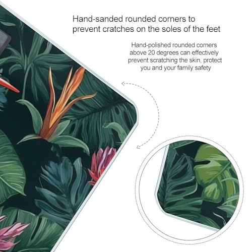 Báscula digital para baño con diseño de plantas y aves miniatura 4