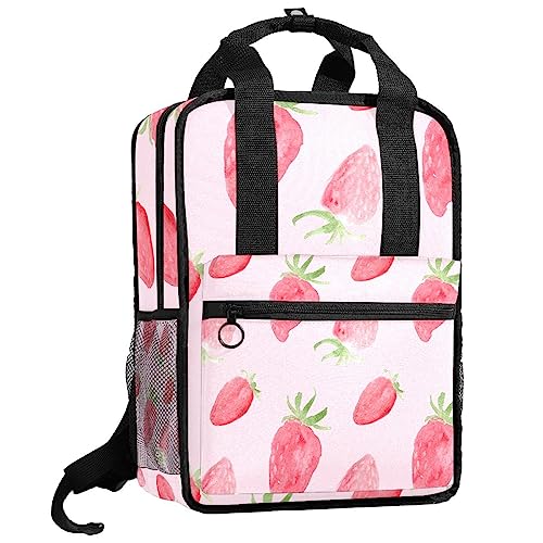 Sac à dos enfants motif fraise aquarelle fille garçon 35cm