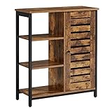 VASAGLE Industrial Storage Cabinet, Bathroom Floor Standing Cabinet, Utility Storage Shelf, Living Room, Bedroom, Hallway, Kitchen, Rustic Brown ULSC74BX