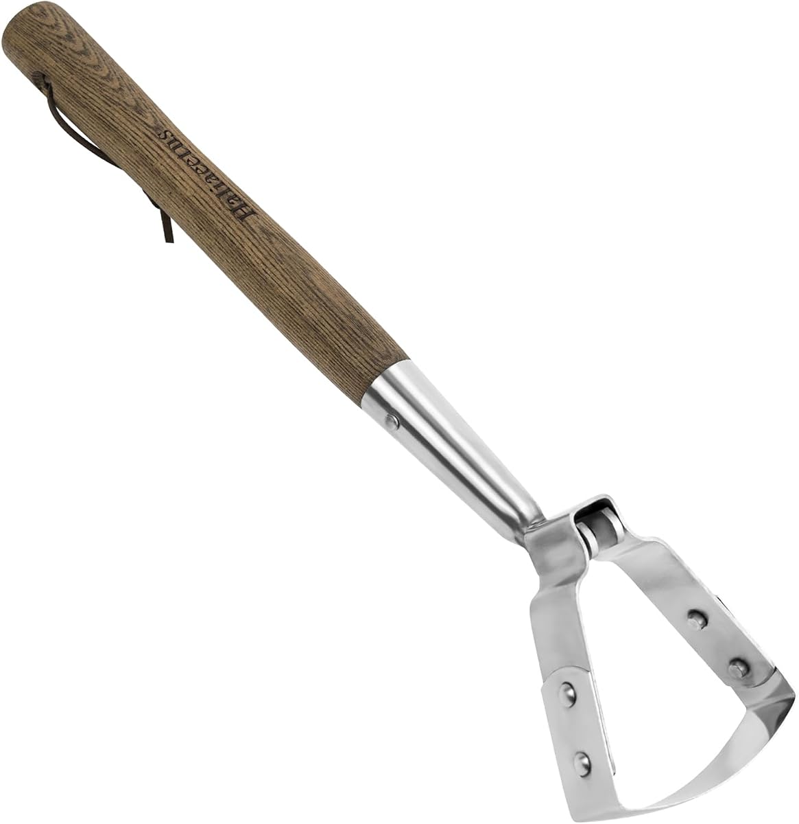 Azada de estrangulamiento, azada de estribo de 16,8"para desyerbar en cama elevada | Azada de acción de acero inoxidable para desyerbar en movimiento de empuje y tracción, azada de hula con tamaño compacto para desyerbar entre plantas