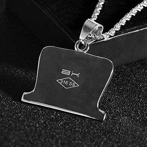 PAURO Unisex Stainless Steel Barber Razor Shaver Hair Salon Pendant Necklace Comb4