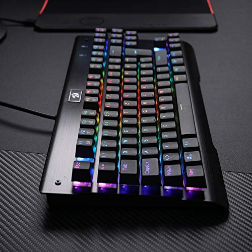REDRAGON K561 tastiera meccanica da gioco, RGB LED, tastiera meccanica illuminata, interruttore blu per PC Gaming 87 tasti, design compatto nero DE QWERTZ - Tastiera gaming - Immagine 1
