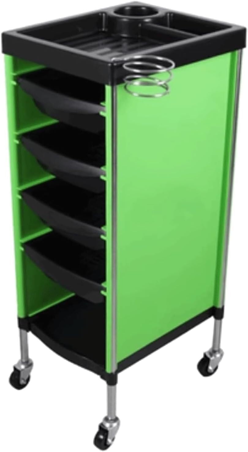 VUIKLCty Salon Trolley Metal Salon Cart Instrument Tray Trolley Cart With Wheels Salon Rolling Cart For Beauty Storage Utility Cart(Green)