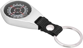Keenso Compass and Keychain, Professional Pocket Compass Small Handheld Compass Hiking Pocket Compass Survival Compass for Camping Hiking Outdoor Sports