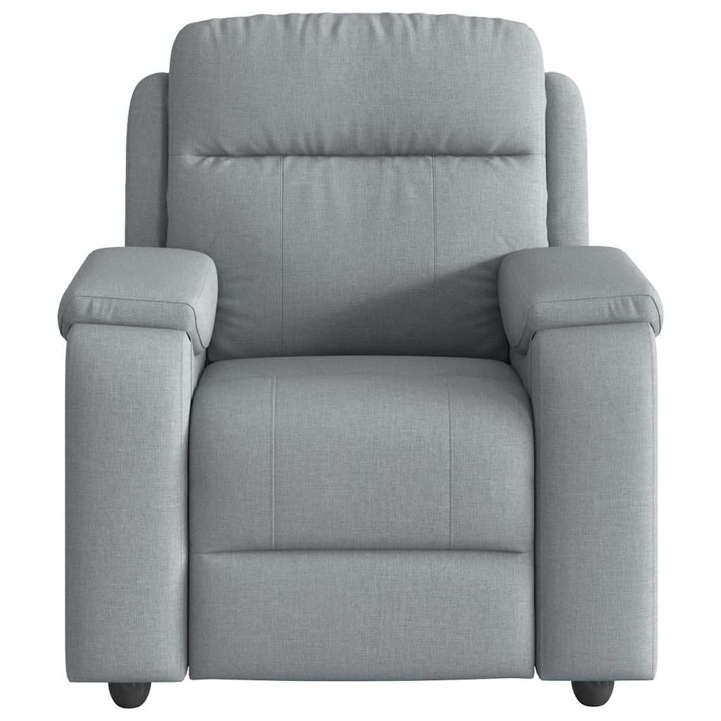 IKAYAA Sillón de Masaje Reclinable Tela, Sillón De Relax, Sillon Masaje Relax, Sillon Relax con Bolsillos Laterales Sofá Individual Sofá Relax Butaca Orejera para Salón Oficina Dormitorio Gris Claro