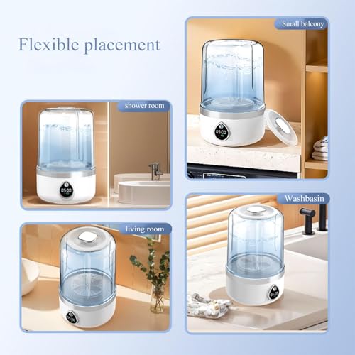 Portable Mini Washing Machine for Underwear 360° blue light disinfection 1.5L Portable Mini Washer USB Charging with 2 Modes for Bra, Underwear, Socks