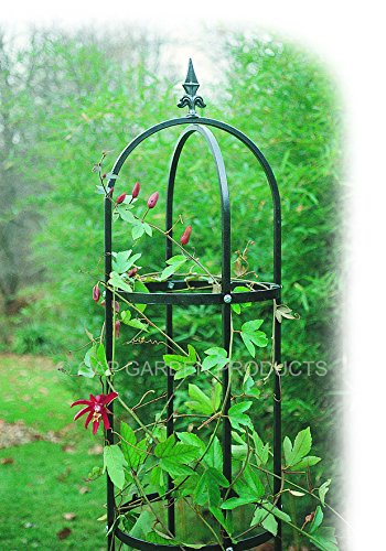 6ft (183cm) Traditional Garden Obelisk – Heavy Duty Metal Plant Support, Powder-Coated Black, Weatherproof Climbing Plant Frame – Made in the UK by GAP GARDEN PRODUCTS