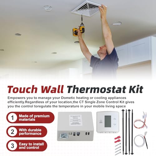 Image of 3316230.700 RV Wall Thermostat with Relay Box Heating /Cool for Dometic for RV /Camper Conditioners 3316230.000 with White Ct Wall Thermostat