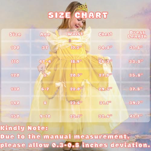 Vestido de Princesa Amarillo para Niñas Talla 5/120 miniatura 5