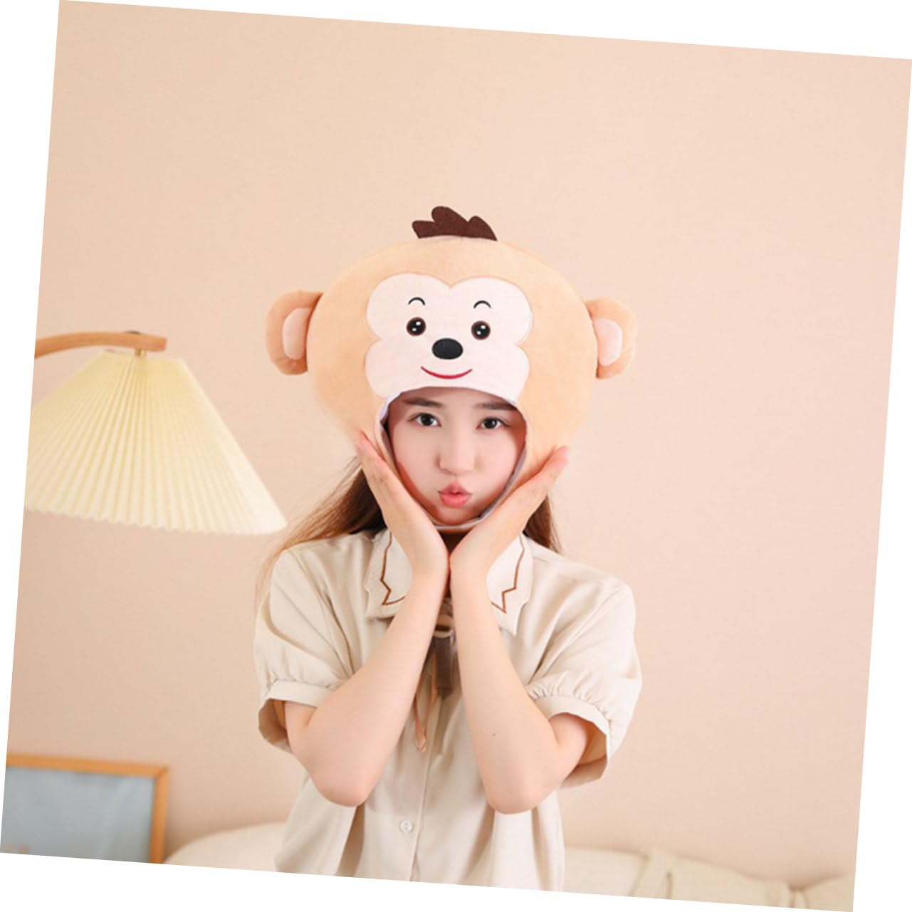 Cabilock Sombrero De Peluche Cabeza De Mono Accesorio Divertido Para Cosplay Fiesta y Disfraz Sombrero De Para Eventos De Fiesta