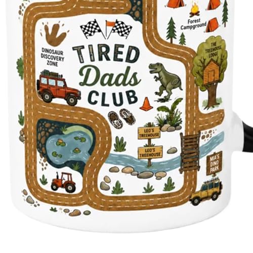 Regalo de café para papá con taza divertida de cerámica y mapa automotriz 330ml 8