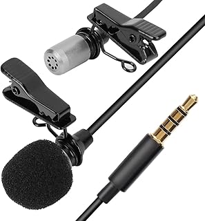 3.5mm Interface Lavalier Microphone, Mini Mic, for Lectures, Teaching Class School Office SLR Microphone Microphone Lavalier Lapel Microphone (Silver)