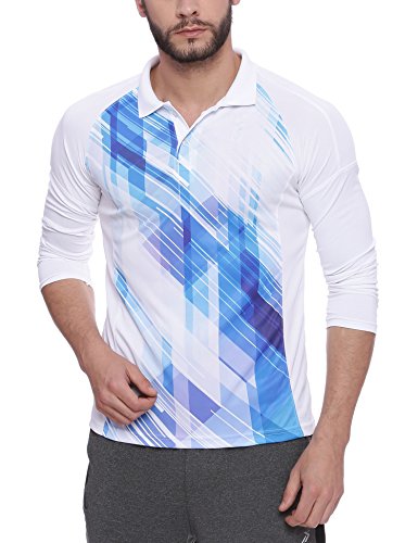 Image of CAHOOT Men's Graphic Printed Full Sleeve Polo Neck Regular Fit T Shirt for Active Wear