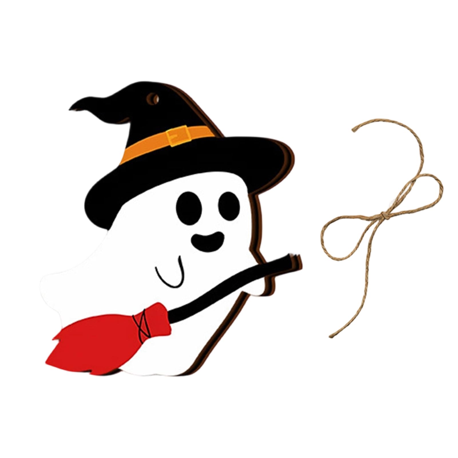 Virelynx Halloween Ghost Wooden Hanging Sign Set, Cute Pumpkin Pendant Decorations with Hemp Rope for Home Wall Door Party Decor,Holiday Ornament F