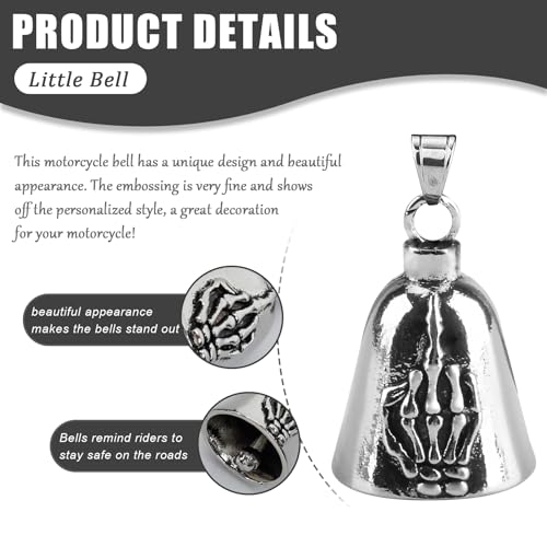 Image of vvag Motorcycle Bell Durable Guardian Angel Bell Hanger Biker Bell with Keychain Ring Motorcycle Accessories for Women