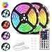 LED Streifen 10M, VOYOMO LED Strips RGB 300LEDs SMD5050, 20 Farben mit 44 Tasten IR-Fernbedienung, 12V 5A Netzteil IP65 Wasserdicht für Beleuchtung Deko, Küche, Terrasse, Party und ganzes Haus