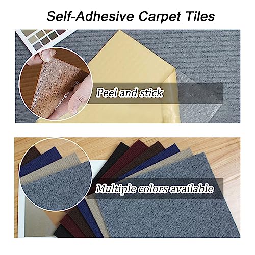 IBOWZ Home Tapijt Tegels 16 stuks Peel And Stick, Zelfklevende Tapijttegels, Naadloze Splicing Tapijt Vloertegels, Eenvoudige Installatie, Antislip, 30x30cm - Image 6