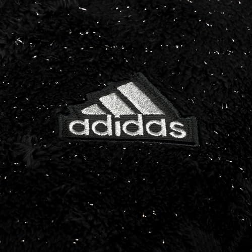 adidas Kids Girls Furry Lurex Sherpa Quarter Zip Casual Quarter Zip - Black3