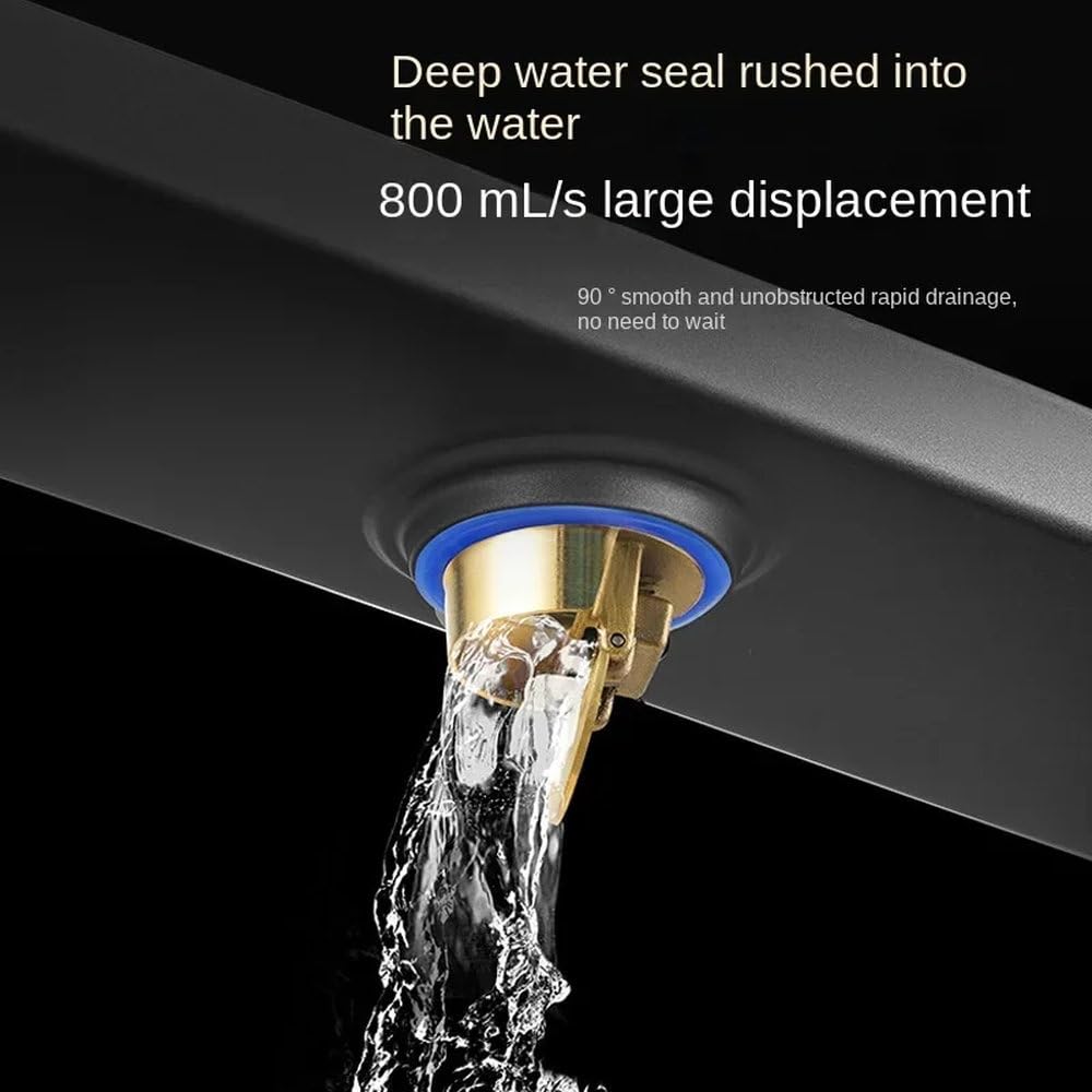 Draina Solut - Scarico a pavimento lungo in acciaio inox 304, anti-odore, 80 cm, per bagno e doccia