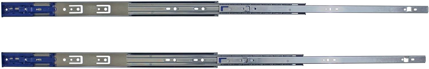 Waki Sangyo K1220-50S Slide Rail, Soft Close with Damper, Load Capacity: 55.1 lbs (25 kg), 1.4 inches (36 mm), Thin, 3 Tiers, 19.7 inches (500 mm), Silver, Drawer Rail, Easy Installation, 1 Set Left