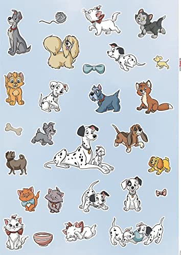 Komar Sticker Mural Disney Cats and Dogs - 50 x 70 cm (Largeur x Hauteur) - 27 pièces - Susi, Strolchi, Dalmatien, Deco, Sticker Mural, décoration Murale,...