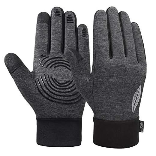 VBIGER Kids Winter Gloves Boys Girls Anti-Slip Sports Cycling Gloves TouchScreen Gloves with Soft Warm Fleece Lining, Reflective Leaf Design (Grey, S) 6-8 Years