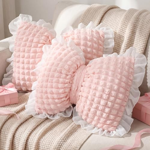 Yousoontic 2 Pcs Bow Pillows 15.7 * 12.6 in Coquette Throw Pillow Cute Bow Shaped Cushion Plush Lumbar Decorative for Girls Room Bed Sofa Couch...