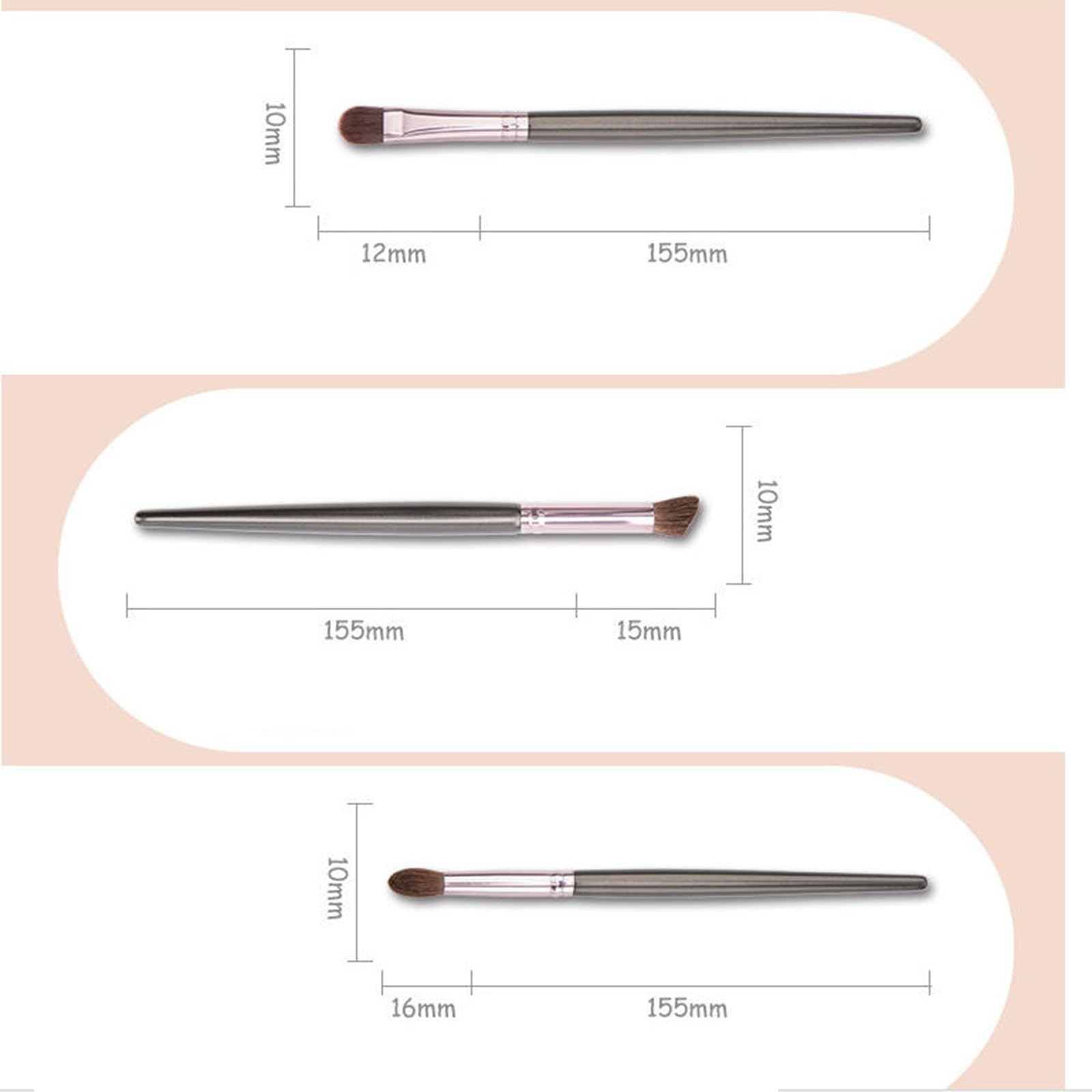 Make-up Pinsel Set 15 Stück Puder-Lidschatten-Concealer Professional(Black2)