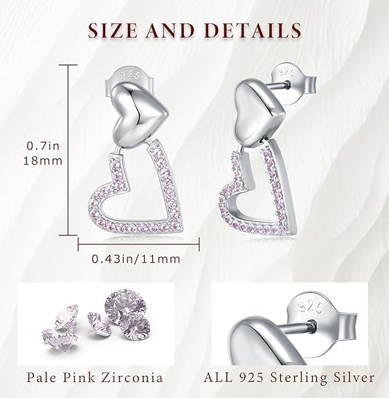Boucles d'oreilles cœur argent 925 déclaration d'amour Lovans - 4