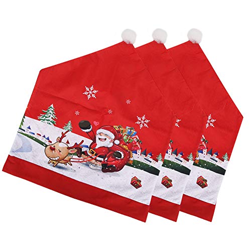 Yuwaakoo 3 peças capas de cadeira de Natal cozinha cadeira de jantar decorações festivas de Natal (m