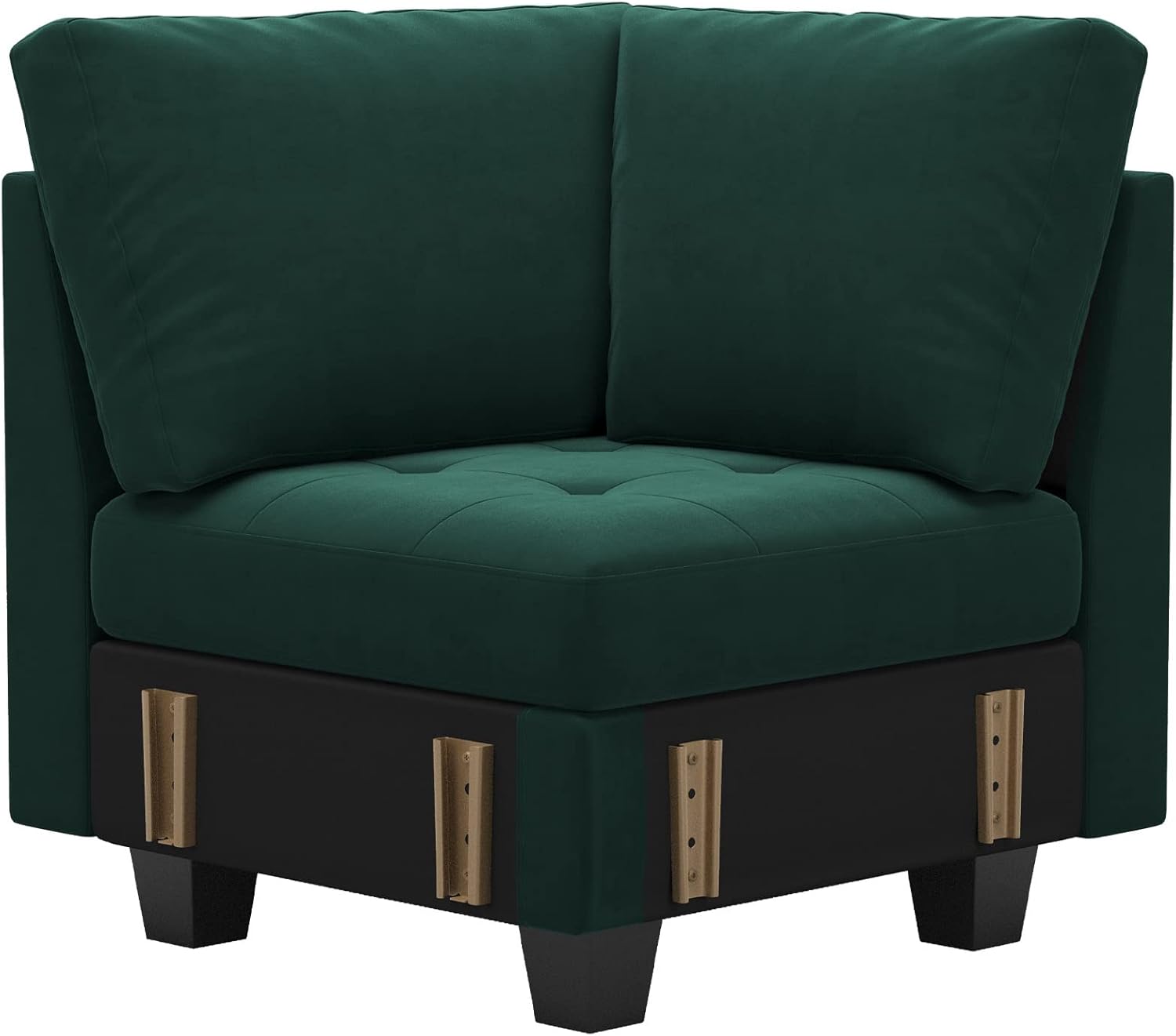 Belffin Velvet Corner Seat Module for Modular Sectional Sofa Couch Corner Sofa Couch Chair Green
