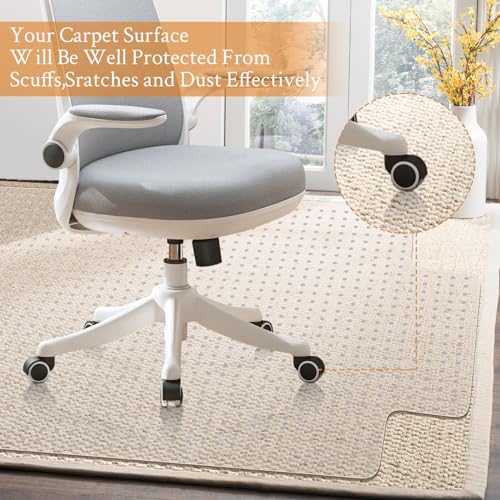 image for KMAT Office Chair Mat for Carpet, Computer Desk Mat,Anti-Slip Clear De