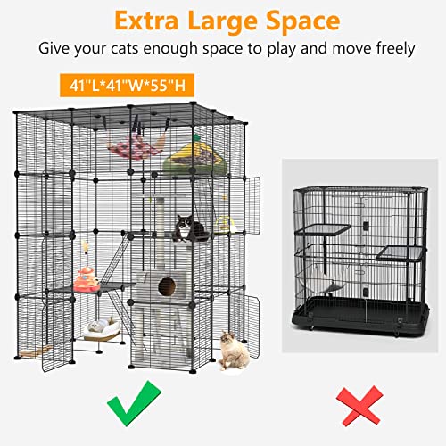 Xiaz Large Cat Cage，Diy Cat Kennel Indoor Detachable Metal Wire Crate Playpen Enclosures Large Exercise Place For 1-4 Cats, Rabbit,Ferret,Small Animals #TOP1